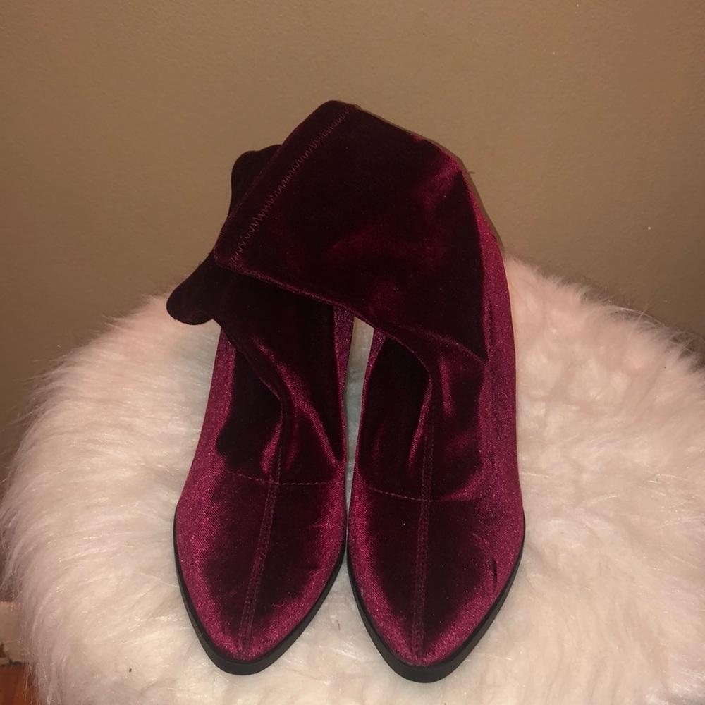 Burgundy Velvet Booties ❤️‍🔥